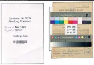 Entnazifizierung Karl Roehrig , geb. 08.02.1913 (Bahnbetriebswart)