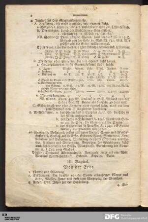 III. Kapitel. Von der Erde.