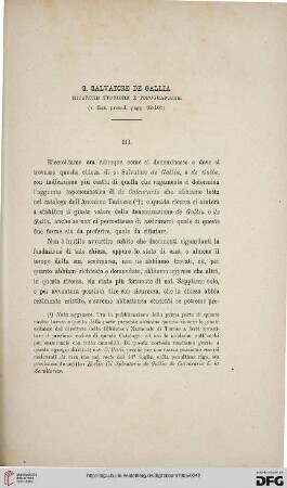 33: S. Salvatore de Gallia, [2] : ricerche storiche e topografiche