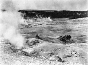 Das Norris-Geysir-Becken : Blick auf das Norris-Geysir-Becken, dem heißesten Bereich des Yellowstone-Nationalparks.