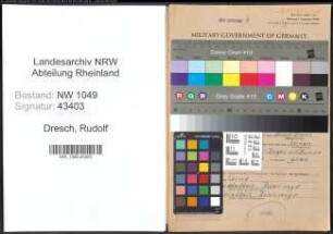 Entnazifizierung Rudolf Dresch , geb. 20.10.1881 (Lehrer)