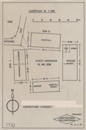 Lageplan, M 1 : 500