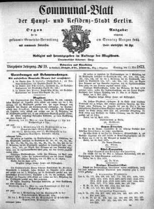 1873,19: No. 19, 11. Mai 1873