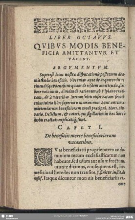 Liber Octavus. Quibus Modis Beneficia Ammittantur Et Vacent
