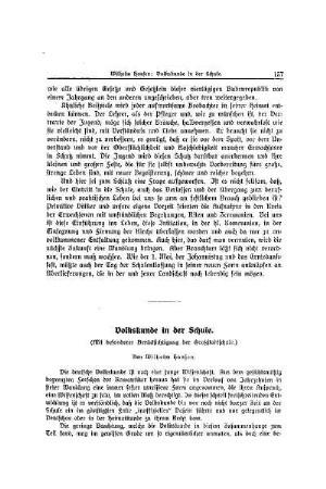 Volkskunde in der Schule : (mit besonderer Berücksichtigung der Großstadtschule)