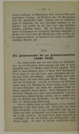 XVI. Die Julimonarchie bis zur Februarrevolution (1830 - 1848)