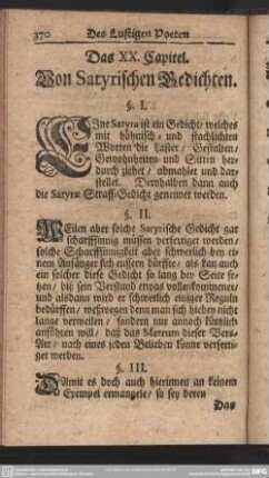 Das XX. Capitel, Von Satyrischen Gedichten