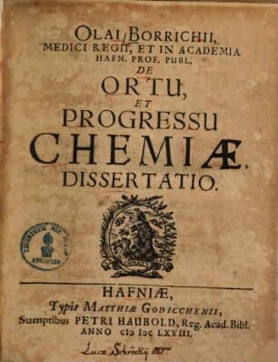 De ortu et progressu Chemiae dissertatio