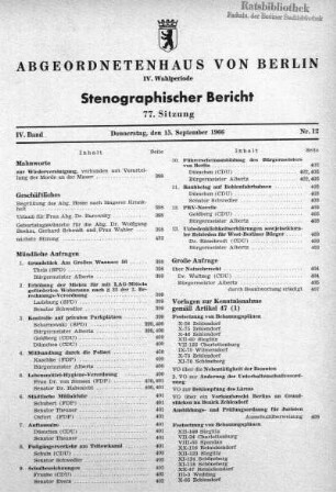 Nr. 12(77), 15. September 1966