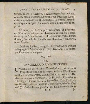 III. De Cancellario Universitatis.