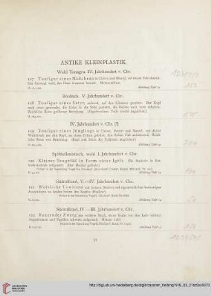 Antike Kleinplastik (Nr. 117-125)