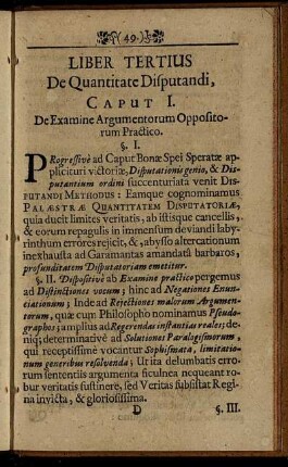 Liber Tertius De Quantitate Disputandi.