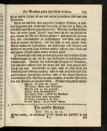 133-153, Die zwölfte Predigt