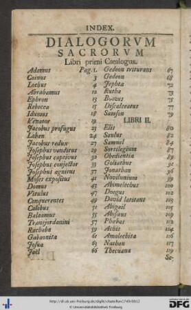 Dialogorum Sacrorum Index.