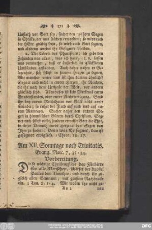 Am XII. Sonntage nach Trinitatis. Evang. Marc. 7, 31 - 34.