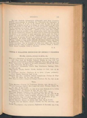 Libros y folletos recibidos en Enero y Febrero