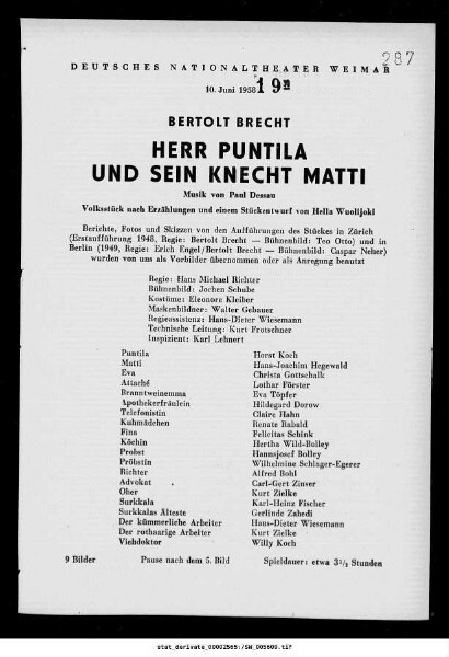 Herr Puntila und sein Knecht Matti