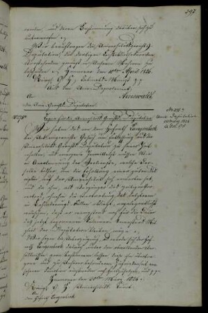 Fortsetzung der Pflichten des Professors Langenbeck in der Universitätsgerichtsdeputation.