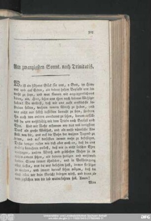 Am zwanzigsten Sonnt. nach Trinitatis.