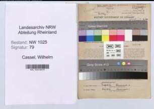 Entnazifizierung Wilhelm Cassel , geb. 08.04.1887 (Bauunternehmer)