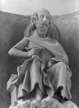 Archivoltenfigur des Paulus von der Rosenarchivolte des südlichen Querhauses der Kathedrale Notre-Dame zu Reims