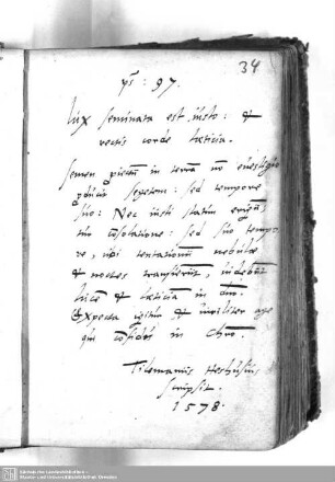 Eintragung von Tilemannus Heshusius