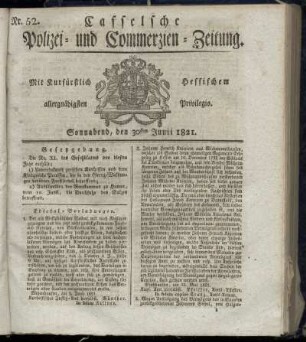 Nr. 52, Sonnabend den 30sten Junii. 1821