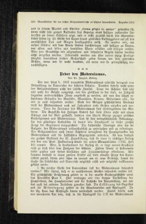 Ueber den Modernismus