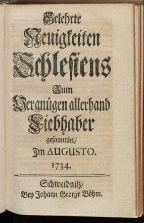 Im Augusto. 1734.
