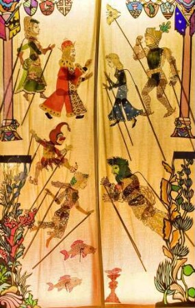 Schattenspielfiguren und Requisiten zum Schattenspiel "Undine"