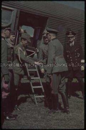 Besuch des japanischen Botschafters General Oshima an der Ostfront