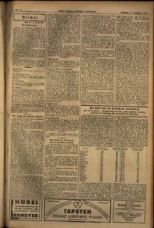 Zweite Ausgabe vom Sonntag, den 17. Februar 1929.