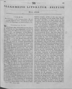 Liebig, J.: Die organische Chemie in ihrer Anwendung auf Agricultur und Physiologie. Braunschweig: Vieweg 1840 (Beschluss von Nr. 55)