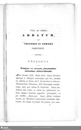 Vita Ac Gesta Abbatum Oui Coenobio In Adwert Praefuerunt