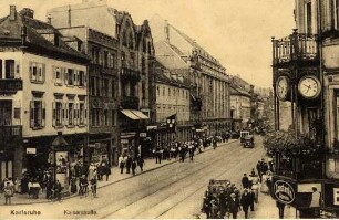 Postkartenalbum. "Karlsruhe - Kaiserstraße". Kaiserstraße, Warenhaus Hermann Tietz