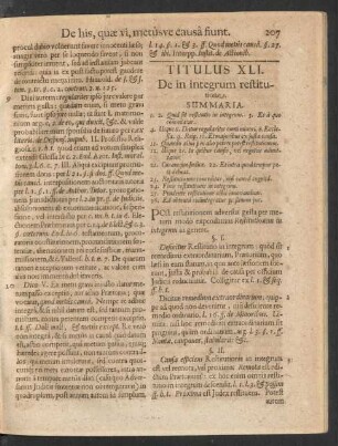 Titulus XLI. De in integrum restitutione