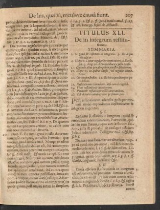 Titulus XLI. De in integrum restitutione