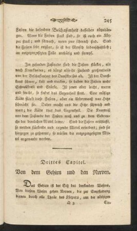 Drittes Capitel. Von dem Gehirn und den Nerven
