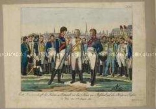 Zusammenkunft von Kaiser Franz I. von Österreich, König Friedrich Wilhelm III. von Preußen und dem Zaren von Russland Alexander I. vor Prag am 18. August 1813