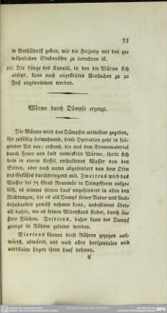 Wärme durch Dämpfe erzeugt