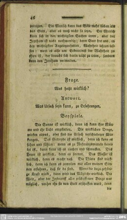 Frage. Was heißt wirklich?