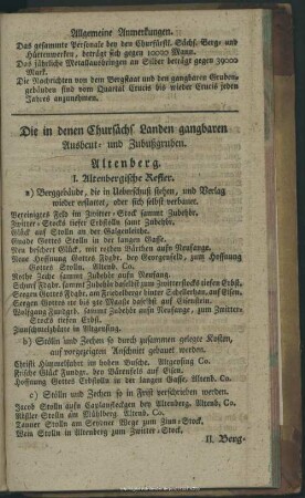 Die in denen Chursächs. Landen gangbaren Ausbeut- und Zubußgruben