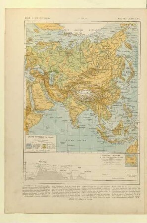 Carte physique de l'Asie
