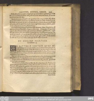 De Dolore Sciatico. Consilium 33.