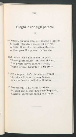 Sfoghi e consigli paterni
