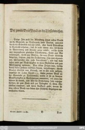 Der zweite Brief Pauli an die Thessalonicher.