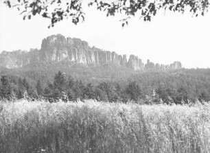 Bad Schandau: Schrammsteine, Vordergrund Kornfeld