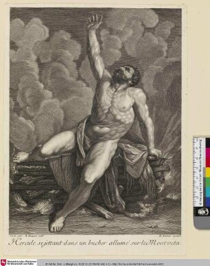 Hercule sejettant dans un bucher allumé sur le Mont Oeta; [Herkules auf dem Scheiterhaufen]