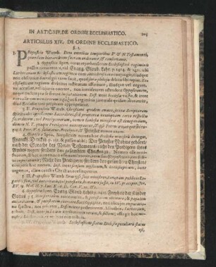 Articulus XIV. De Ordine Ecclesiastico.