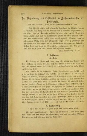 ¬Die¬ Behandlung des Eichblattes im Zeichenunterrichte der Volksschule
